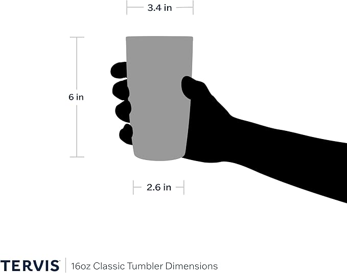 Tervis Clear & Colorful Tabletop Made in USA Double Walled Insulated Tumbler Travel Cup Keeps Drinks Cold & Hot, 16oz - 4pk, Assorted