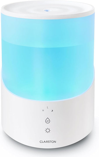 Humidifier for Bedroom, 2.5L Cool Mist Humidifier with Essential Oils Diffuser and Nightlight, Top Fill Humidifiers for Home, Auto Shut-off