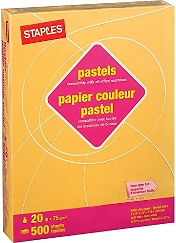 Staples 490944 Pastel Colored Copy Paper 8 1/2-Inch x 11-Inch Goldenrod Ream