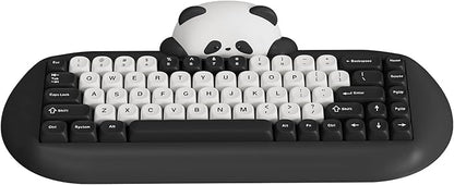 YUNZII C68 Panda Wireless Mechanical Gaming Keyboard, 68 Keys Cute Layout with PBT Keycaps,RGB Backlit, Hot Swappable,Creamy Switches,BT5.0/2.4G/Wired for Win/Mac(Black,Panda Switch)