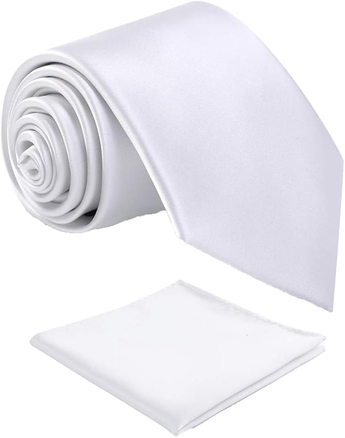 Mens Solid Satin Mens Tie With Hanky,Handmade Neckties For Men