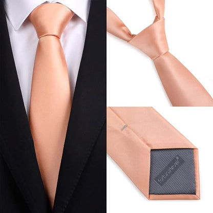 Mens Solid Satin Mens Tie With Hanky,Handmade Neckties For Men