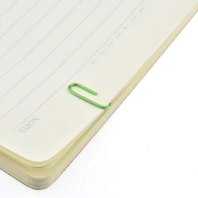 HAHIYO Paper Clips 1.1" (28mm) Length Green Paperclips Bright Colors Vinyl Coated Prevent Scratching Tearing The Pages Sturdy for Bookmark Organize Home Office School 150 Pack