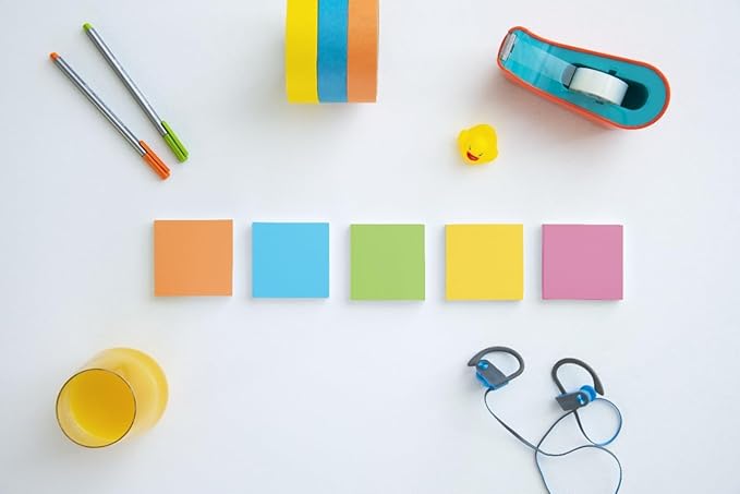 Post-it Super Sticky Notes, Assorted Sizes, 13 Pads, 2X The Sticking Power,Energy Boost Collection, Bright Colors (Orange, Pink, Blue, Green), Recyclable (4623-13SSAU)