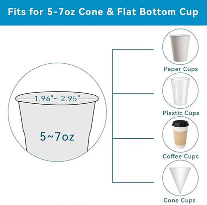 Cup Dispenser, Disposable Cup Holder for 5-7 oz Paper Cups and Plastic Cups, Wall Mount Water Cooler Cup Holder for Bathroom Office Home Gym, Pull Type Water Cup Dispenser with Clear Window - White