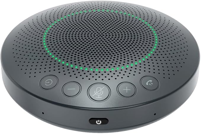 BluePod Conference Speakerphone, Bluetooth and USB Conference Microphone & Speaker, VoiceLoc and VoiceCap Function with 6 Omnidirectional Microphones, for Meeting Room or Home Office