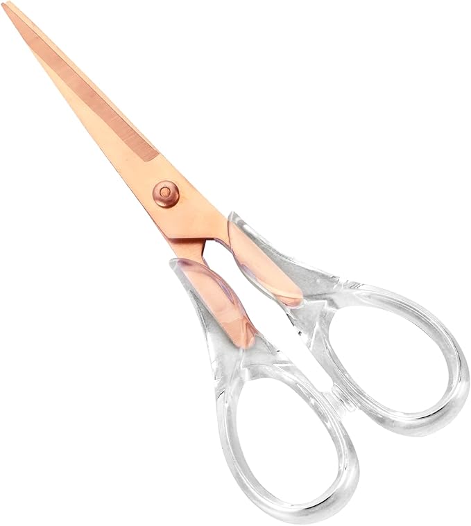 Heavy Duty Rose Gold Scissors Craft Scissors Clear Acrylic Scissor Craft Office Professional Shears for Home School Office Paper Fabric