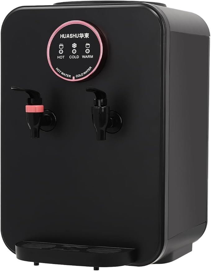 Countertop Water Dispenser, Hot and Cold Water Cooler with 3 Temperature Settings 1.19 to 4.99 Gallon Essential Water Machine Top Loading Water Dispenser for Home Office Dorm