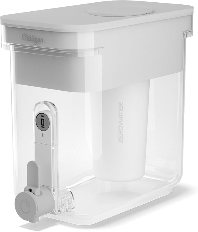 Culligan with ZeroWater Technology 23-Cup Water Filter Dispenser – Includes 5-Stage Advanced Water Filter, Certified to Reduce Lead, Total PFAS (Forever Chemicals), Mercury, Fluoride, and Chlorine