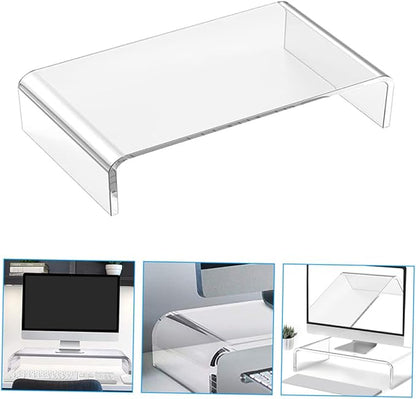 Acrylic Monitor Riser Stand Heavy Duty Computer Display Holder with Keyboard Storage Space Height Desk Organizer for Office and Home Use
