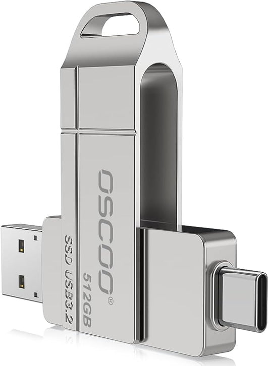 512GB USB Flash Drive,Up to 550MB/s–USB 3.2 Gen1 High-Speed Thumb Drive, Dual USB-C & USB-A Ports, Compatible with iPhone 15/16/17, Android Phones, Mac – Photo & Video Backup