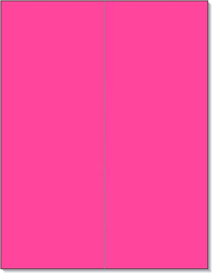 NextDayLabels - 8-1/2 x 11 Neon Color High Light Fluorescent Labels for Laser & Inkjet Printer (Pink Fluorescent, 4-1/4" x 11" - 2 Per Page | 50 Labels)