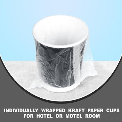 three leaf 9 Oz. Ripple Wall Cups Individually Wrapped, (Black) 900 Ct. Hot/Cold Cup For Coffee, Water, Tea, Juice, Picnic, Party, Travel And Events For Hotel and Motels (20 Packs Of 45)