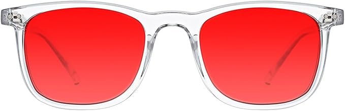 TIJN Sleep Glasses for 99% Blue Green Light Blocking Red Lens for Computer Gaming Screen Fatigue UV Protection
