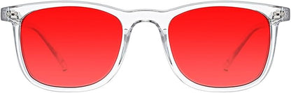 TIJN Sleep Glasses for 99% Blue Green Light Blocking Red Lens for Computer Gaming Screen Fatigue UV Protection