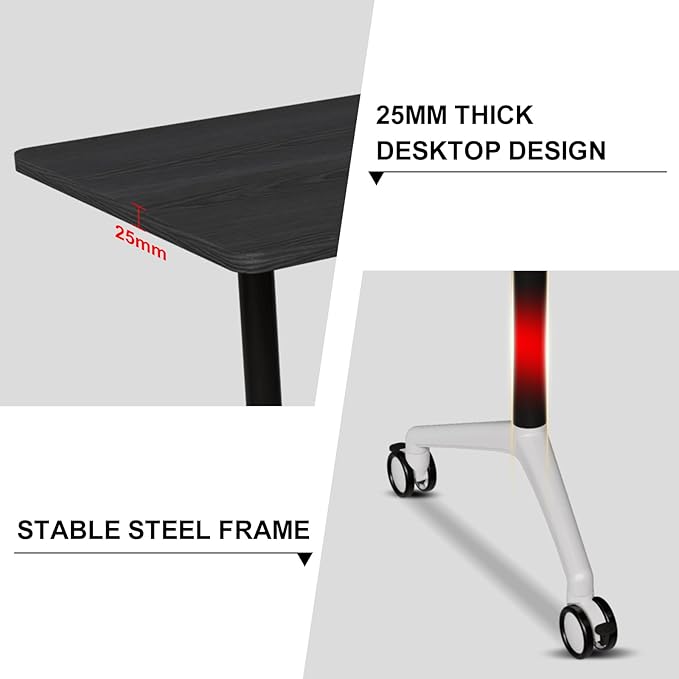 Conference Room Table with Flip-Top Design for Dynamic Meetings, Business Table Computer Desk with Heavy-Duty Frame,Foldable Seminar Meeting Tables for Home Office (4, F, 47.2IN)