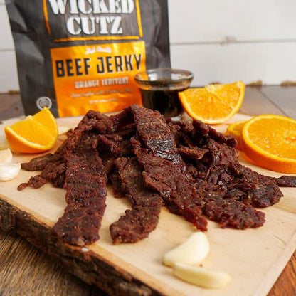 Wicked Cutz Orange Teriyaki Beef Jerky, 24g Protein Per Bag, Tender & Easy to Chew Alternative to Teriyaki Beef Sticks, USA Made High Protein Carnivore Snacks (2 Bags)