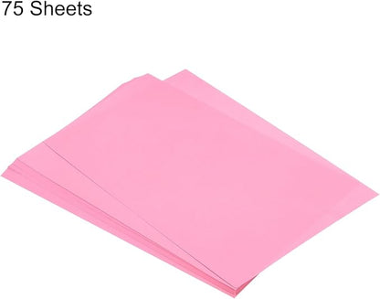MECCANIXITY 75 Sheets A4 Colored Print Copy Paper 8.3" x 11.7" Origami Paper Printer Paper 80gsm for Printing, Document Copying, Art Craft,Light Pink