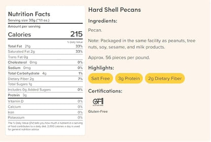 Nuts.com Pecans in Shell, 1lb Bag – Naturally Sweet, Raw, Fresh & Crunchy Nuts in Hard Shell – High in Fiber, Protein, and Healthy Fats (Pack of 2)