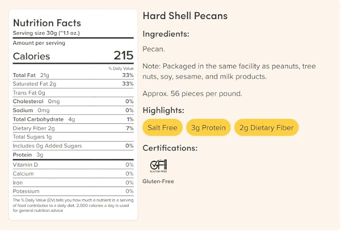 Nuts.com Pecans in Shell, 3lb Bag – Naturally Sweet, Raw, Fresh & Crunchy Nuts in Hard Shell – High in Fiber, Protein, and Healthy Fats