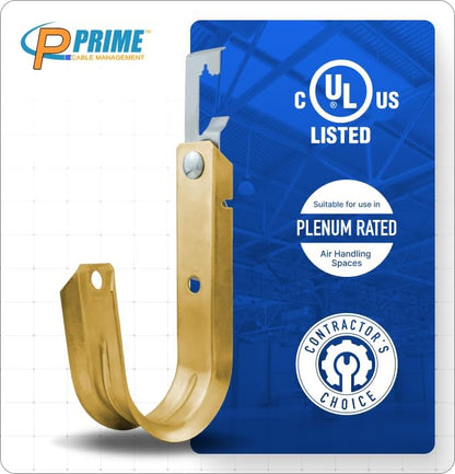 Prime Heavy Duty Metal Cable Support Batwing J-Hook Hangers with Bat Wing Clip for Ceiling Wire & Threaded Rod for Cable Management