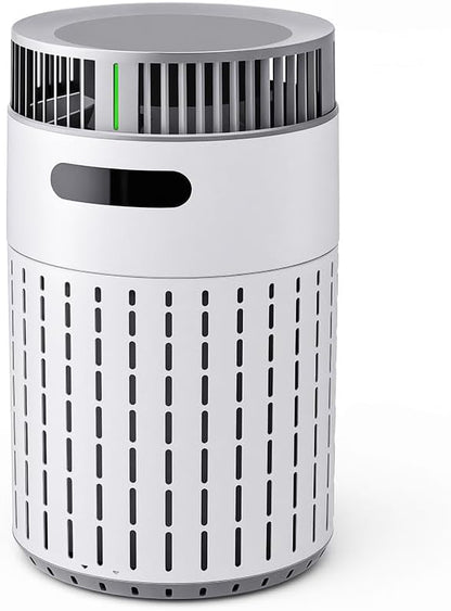 Smart Pet Air Purifier, HEPA Filter for Pet Hair, Odors, Covers up to 1000 ft², High CADR with More Air Changes, WIFI APP Control, Sleep Mode, Child & Pet Lock, Tip-Over Safety (White+Gray, Purifier)