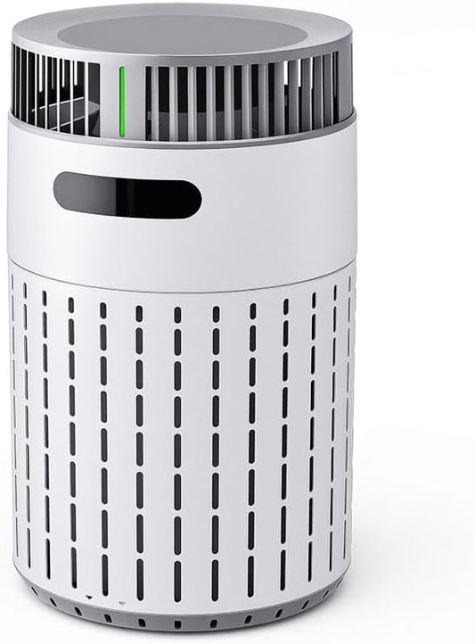 Smart Pet Air Purifier, HEPA Filter for Pet Hair, Odors, Covers up to 1000 ft², High CADR with More Air Changes, WIFI APP Control, Sleep Mode, Child & Pet Lock, Tip-Over Safety (White+Gray, Purifier)