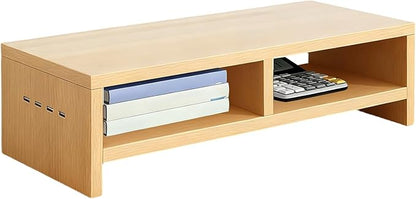 Monitor Stand, with Sleek Modern Design, 50x20x13cm, Monitor Stand Riser, Wireless Charging Desk Organizer, Ergonomic Height, for Multitasking and Desktop Organization