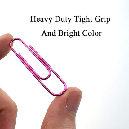 HAHIYO Paper Clips Large 2 inches Length Pink Paperclips Vinyl Coated Prevent Scratching Tearing The Pages Sturdy for Bookmark Organize Home Office School 80 Pack