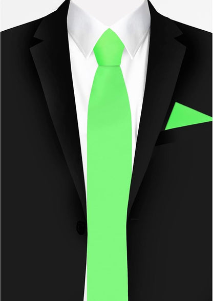 Jacob Alexander Men's Slim Width 2.75" Solid Color Tie