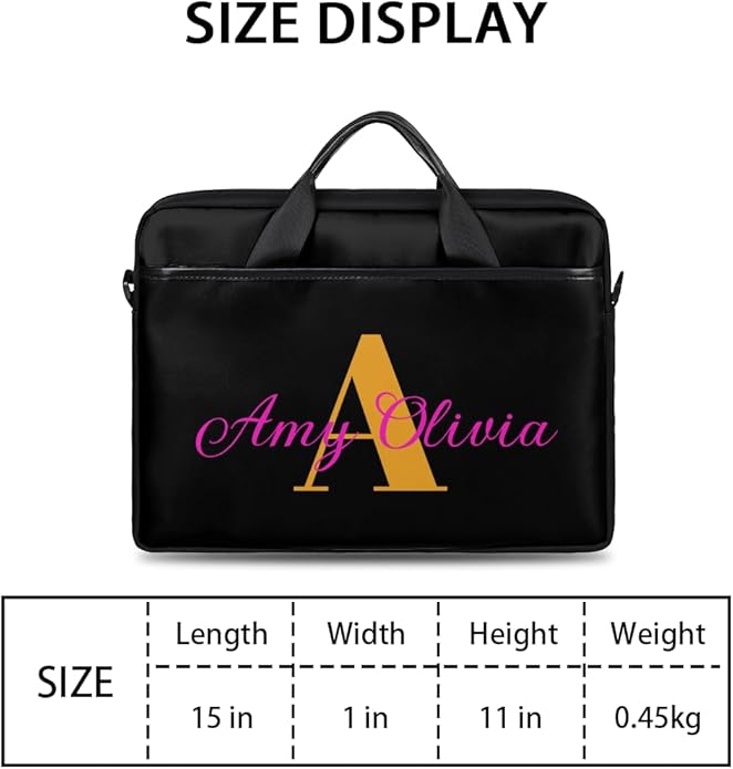 Custom-Laptop-Bag 15 Inch with Name Photo Personalized-Computer-Shoulder-Case Briefcases for Women Men Business