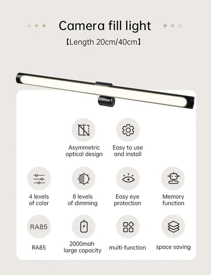 Computer Monitor Light Bar, Desk Lamp with No Glare & Even-Desk LED, 20°-50° Tilt, 4 Color Temperatures for Laptop, Computer Monitor, Task, Outdoor