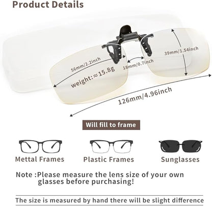 Multifocal Reading Glasses Clip On and Flip Up Blue Light Blocking Progressive Multifocal Reader for Unisex