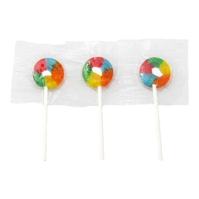 Clown Global Brands Rainbow Lollipops | 1,170 Count Bag | Gluten Free | Tutti Frutti Flavor | Great for Kids Parties