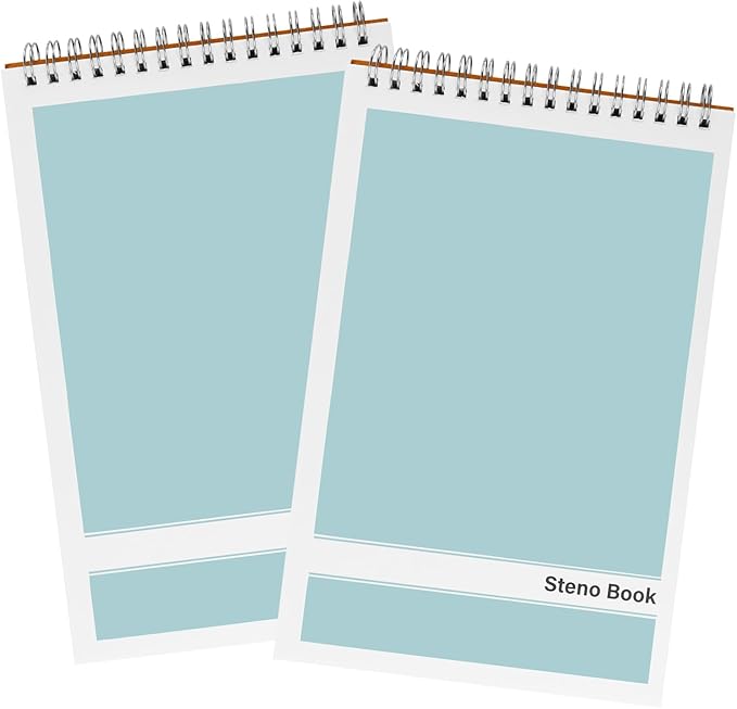 Steno Pads – 6x9 Inches 80 Sheets Steno Notebooks for Writing Notes in School, University, College & Office (2PCS Light Blue)