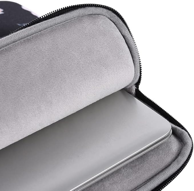 Laptop Sleeve 14 Inch,Waterproof Protective Notebook Case Briefcase Carrying Bag Compatible with MacBook,Acer,Asus, Dell,Lenovo,Microsoft,HP Laptop Cover (Black Flowers, 15 inch)