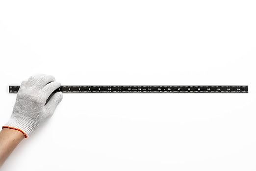 PEC Tools 24" Flexible Machinist Rule, Stainless Steel Ruler with Black Chrome Finish, High-Contrast Easy to Read, 4R Graduaction (1/8", 1/16", 1/32", 1/64"), Made in USA