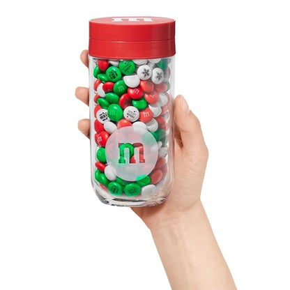 M&M'S WORLD Holiday Gift Jar in Holiday Lights Tube, Unique Holiday Gift filled with Pre-Designed M&M’S Holiday Candies