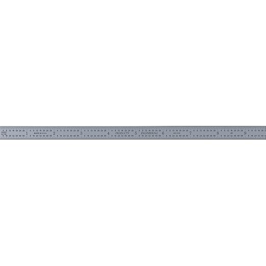 PEC Tools 24" Flexible Metal Ruler, Machinist Rule Made from High-Quality Carbon Steel with Satin Chrome Finish, 4R Graduaction (1/8", 1/16", 1/32", 1/64"), Trusted by Professionals, Made in USA