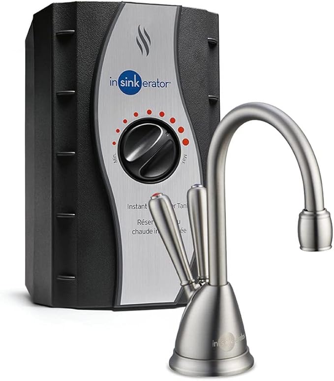 InSinkErator View Instant Hot & Cold Water Dispenser - Faucet & Tank, Satin Nickel, HC-View-SN 10.00 x 11.50 x 0.00 inches & F-2000, 1 Count (Pack of 1), White