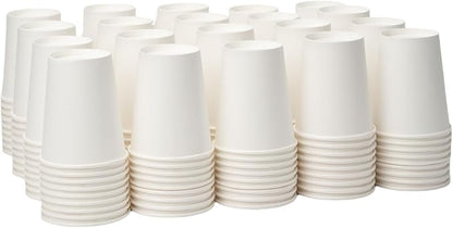 YEEHAW 8 oz 1000 Pack Disposable Paper Coffee Cups, White Hot Cups for Hot Coffee, Hot Liquid, Ideal for Cafes, Bistros, Businesses and Family