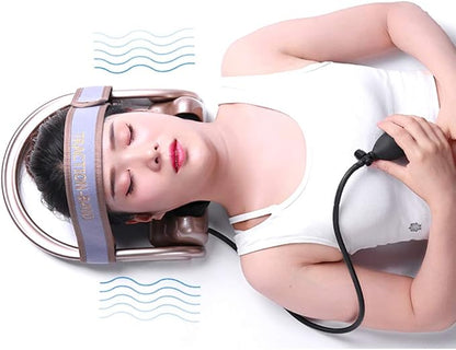 WOOLALA Cervical Neck Traction Device, Chronic Neck Pain Relief Muscle Relax Pillow with Band Neck Curve Correct Home Neck Stretcher