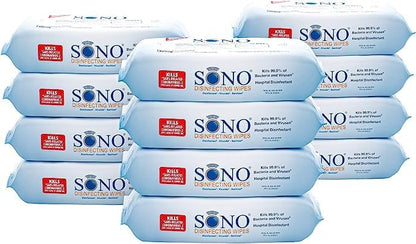 SONO Disinfecting Wipes - Medical-Grade, Alcohol-Free, No Bleach - Multi-Surface Cleaning Wipes for Home, School, Office - 960 Count (Pack of 12)