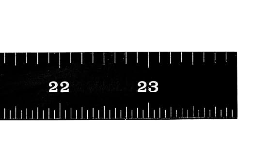 PEC Tools 24" Flexible Machinist Rule, Stainless Steel Ruler with Black Chrome Finish, High-Contrast Easy to Read, 4R Graduaction (1/8", 1/16", 1/32", 1/64"), Made in USA