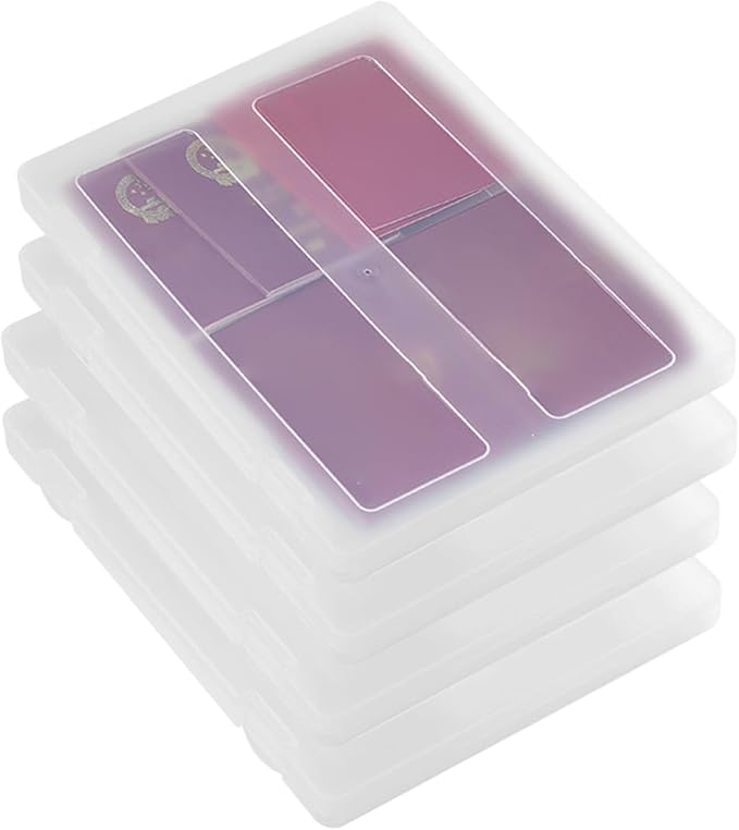 Clear File Box, 4Pcs Clear Plastic File Box A4 Document Portable Project Case Paper Storage Container for Magazine, Scrapbook, Office School Supplies
