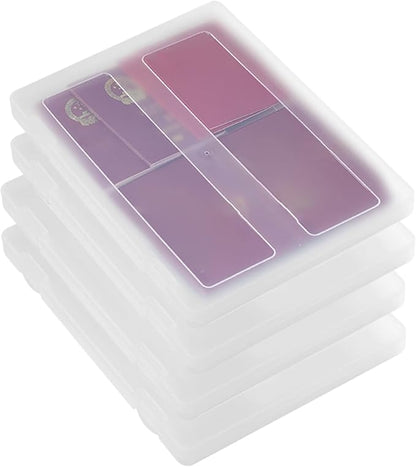 Clear File Box, 4Pcs Clear Plastic File Box A4 Document Portable Project Case Paper Storage Container for Magazine, Scrapbook, Office School Supplies
