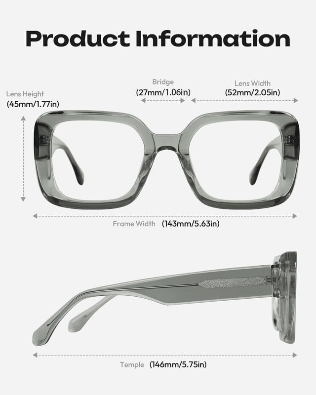 Blue Light Blocking Glasses - Anti Glare & Eyestrain, 99% Filter, Lightweight Acetate Frame for Gaming/Office/Reading