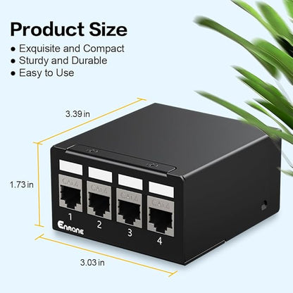 4 Port Patch Panel CAT6 Keystone Patch Panel (EC Listed) Network for Home/Office (1U 4Port, CAT6 Shielded)