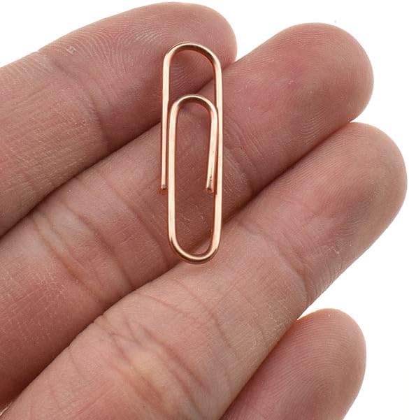 HAHIYO Paper Clips 1.1 inches (28mm) Length Rose Gold Paperclips Bright Colors Vinyl Coated Prevent Scratching Tearing The Pages Sturdy for Bookmark Organize Home Office School 150 Pack
