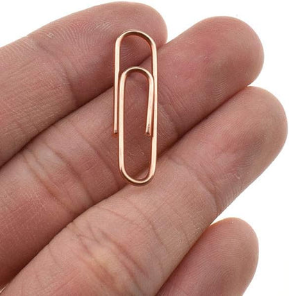 HAHIYO Paper Clips 1.1 inches (28mm) Length Rose Gold Paperclips Bright Colors Vinyl Coated Prevent Scratching Tearing The Pages Sturdy for Bookmark Organize Home Office School 150 Pack